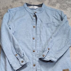 EUC Collarless Button-Up Shirt - H&M boys size 6x